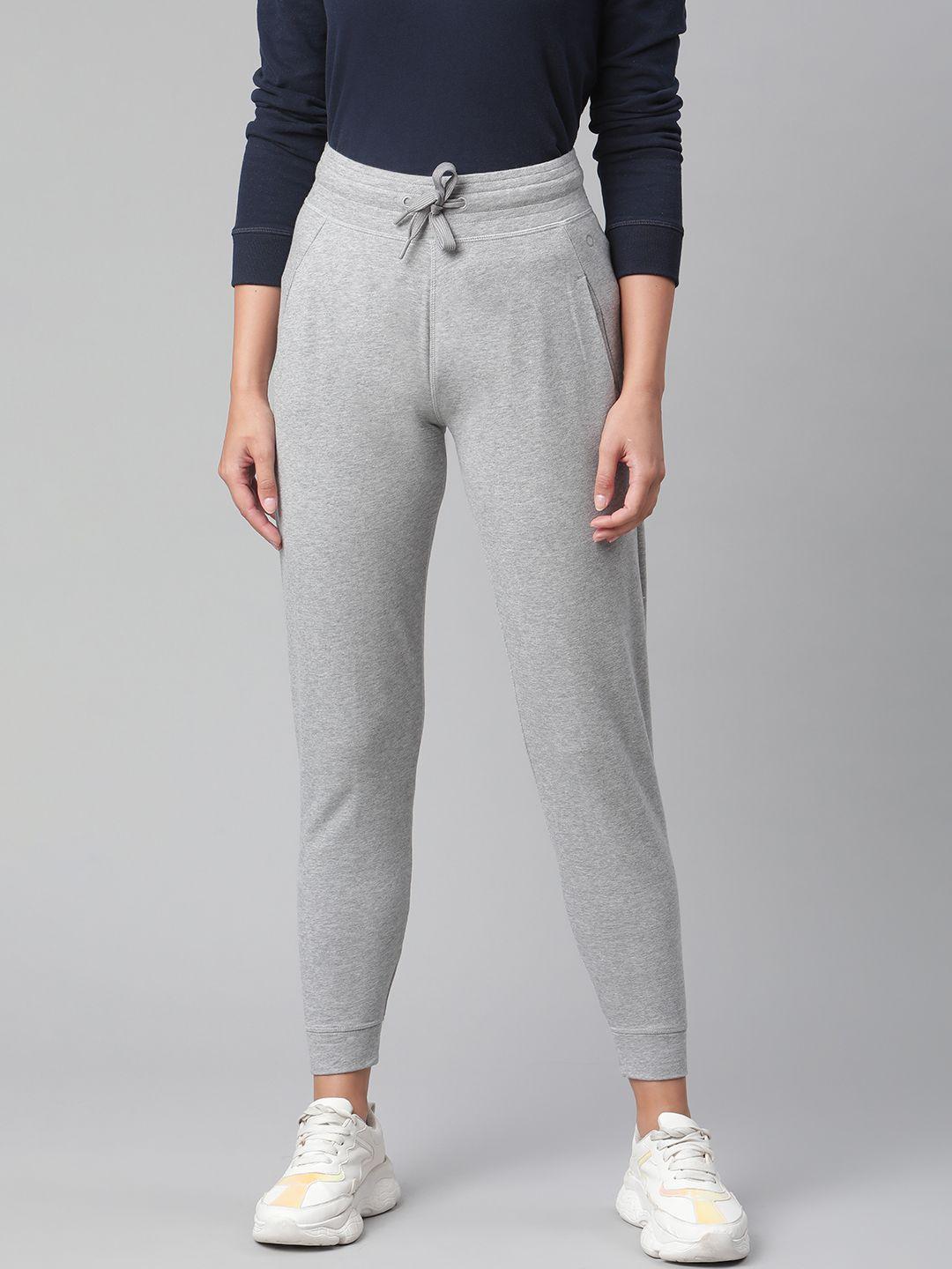 marks & spencer women grey melange solid joggers