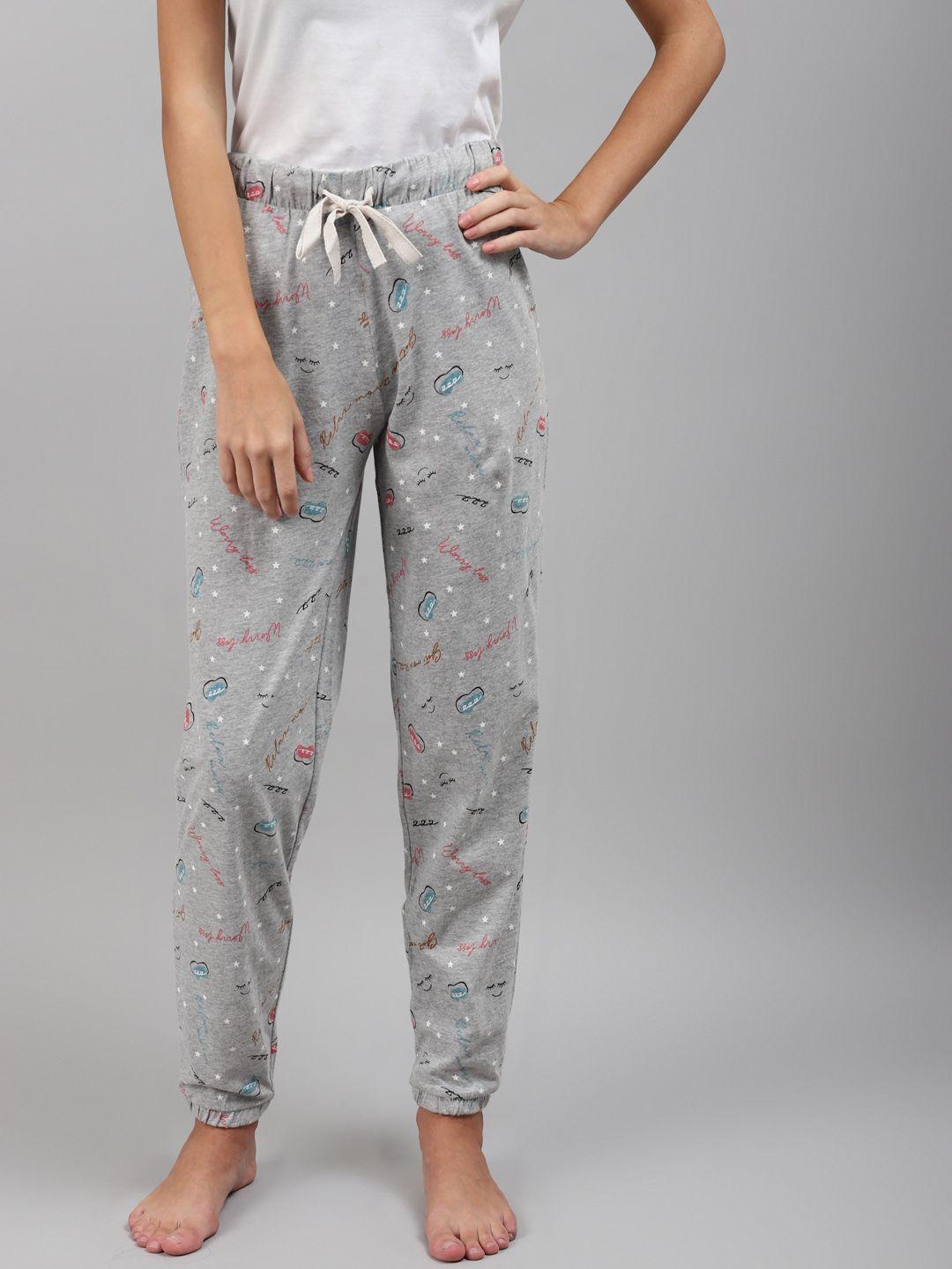 marks & spencer women grey printed joggers