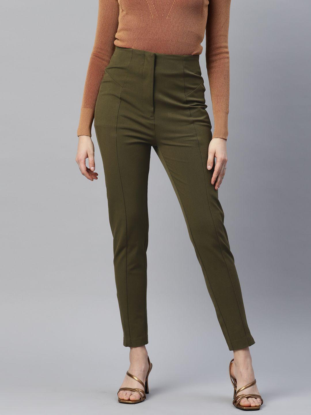 marks & spencer women high-rise cigarette trousers