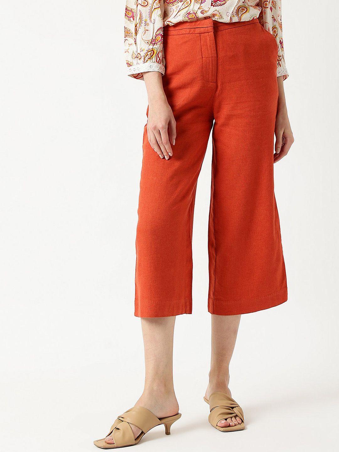 marks & spencer women high-rise culottes trousers