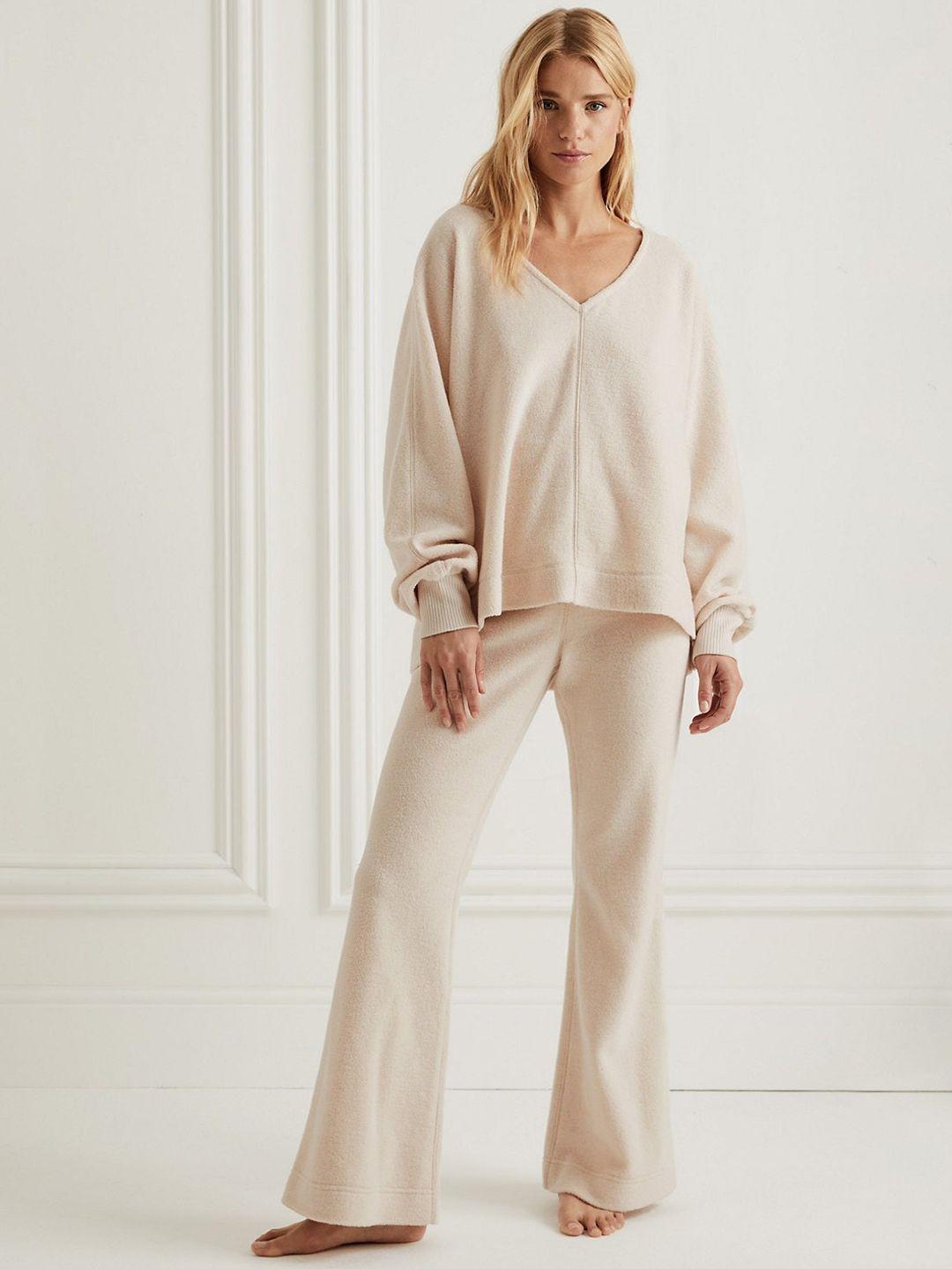 marks & spencer women high-rise flared lounge pants
