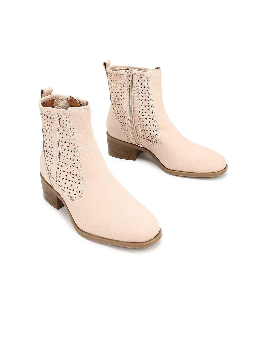 marks & spencer women laser cut leather boots