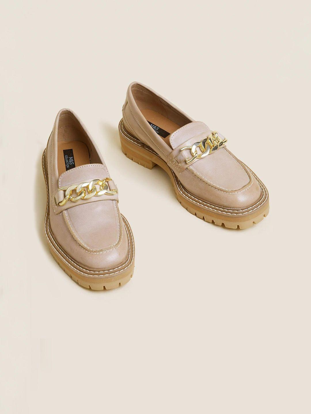 marks & spencer women leather loafers