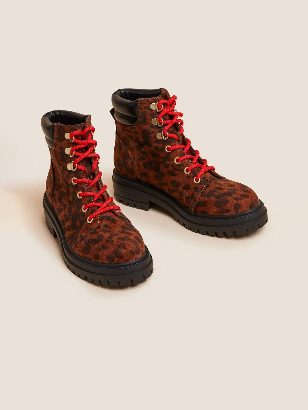 marks & spencer women leopard printed regular boots