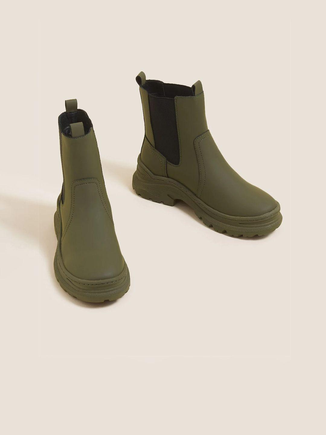 marks & spencer women mid-top sporty sole chelsea boots