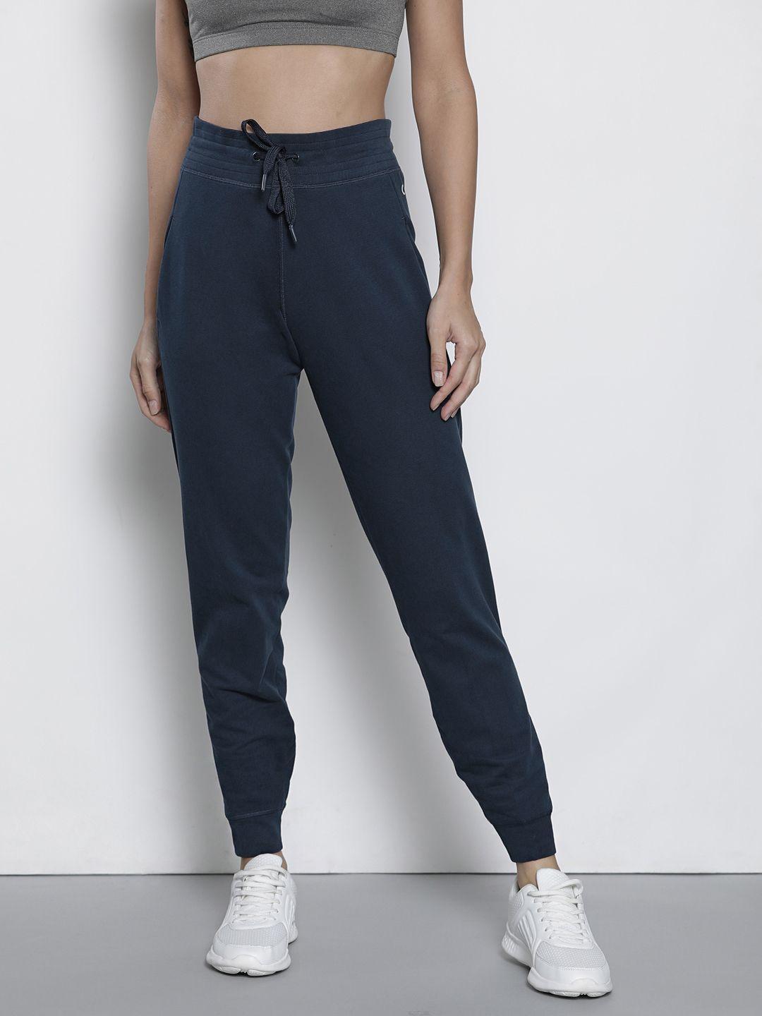 marks & spencer women navy blue solid joggers