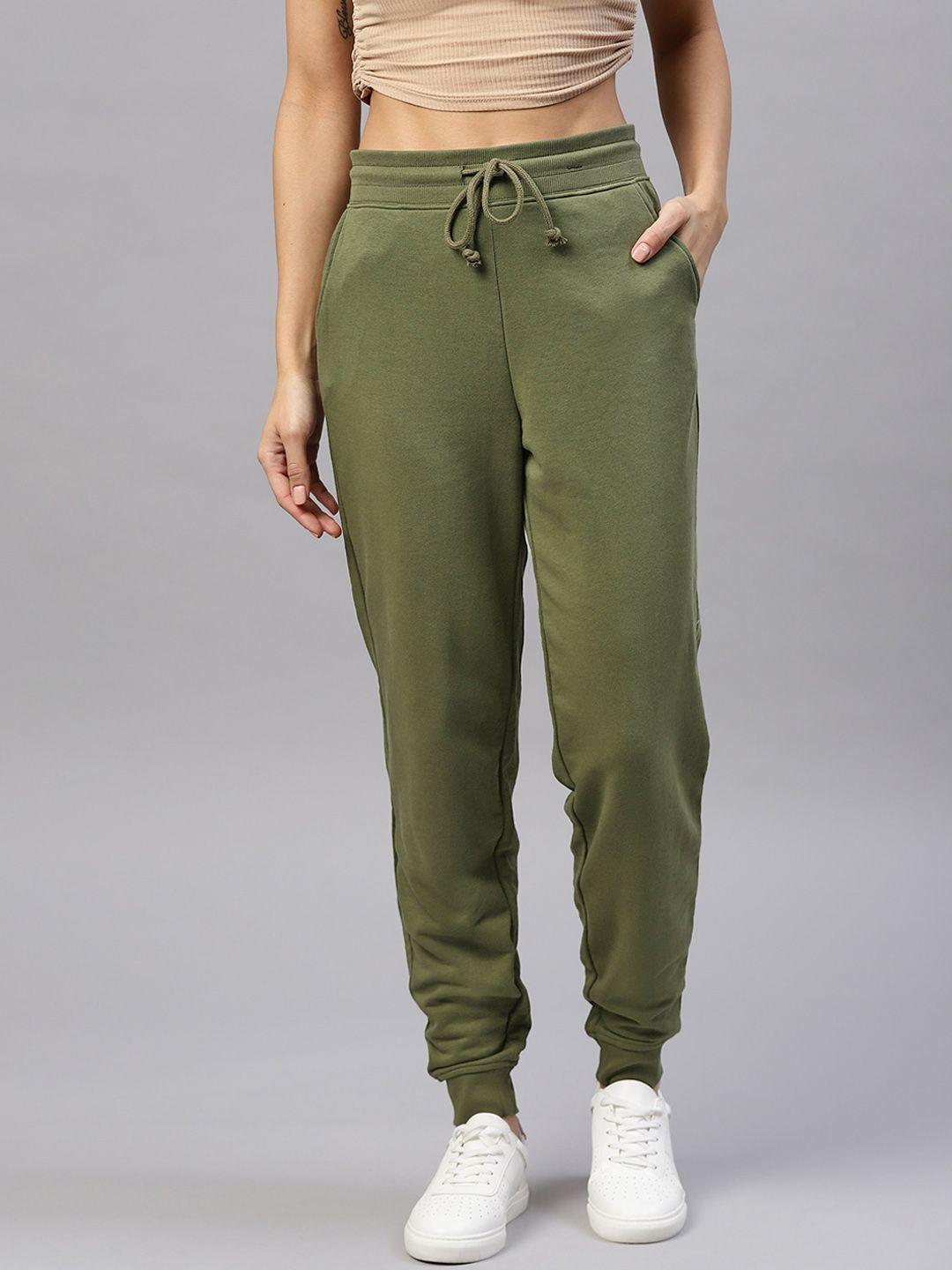 marks & spencer women olive solid joggers