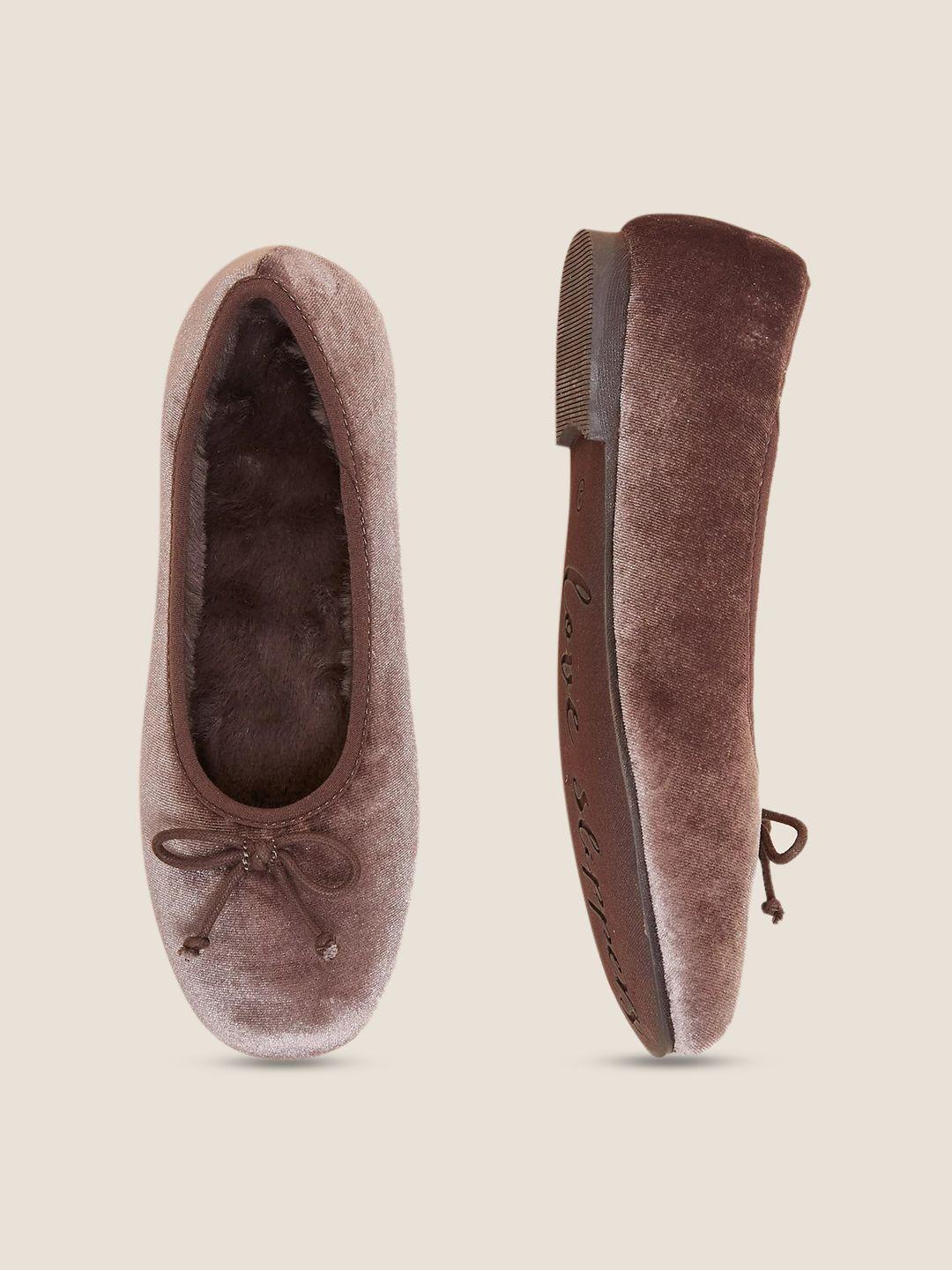 marks & spencer women pink ballerinas with bows flats