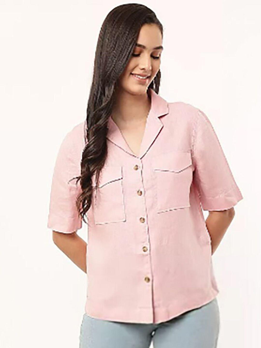 marks & spencer women pink casual shirt
