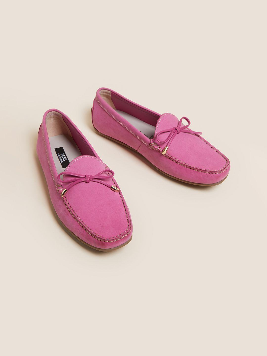 marks & spencer women pink driving shoes