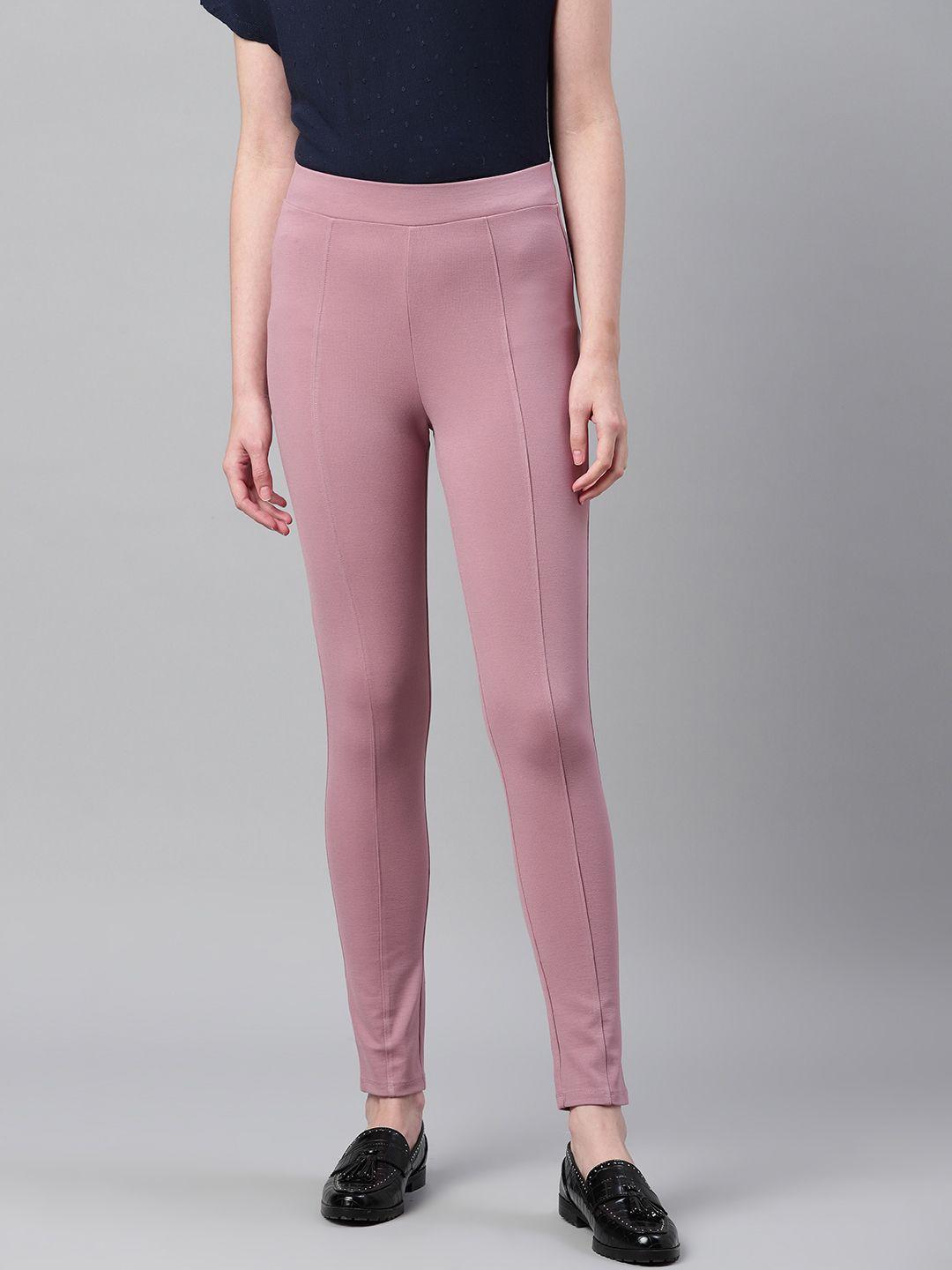 marks & spencer women pink solid treggings