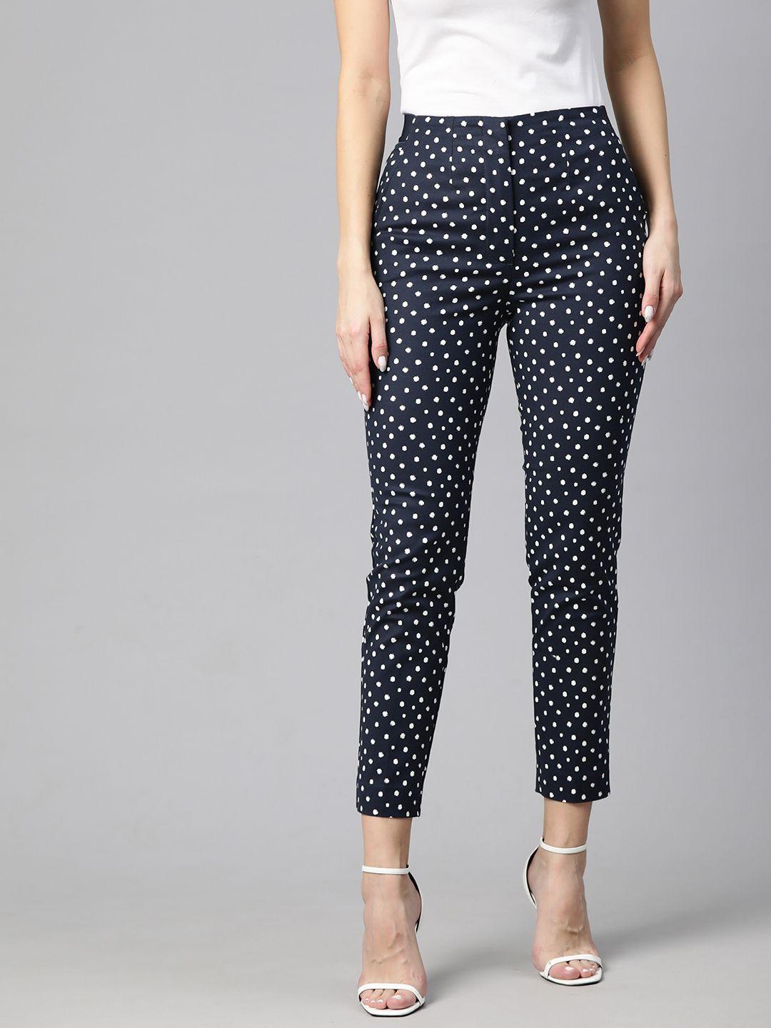 marks & spencer women polka dots printed cropped trousers
