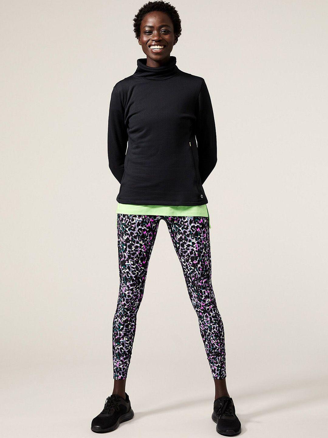 marks & spencer women printed ankle length training or gym tights