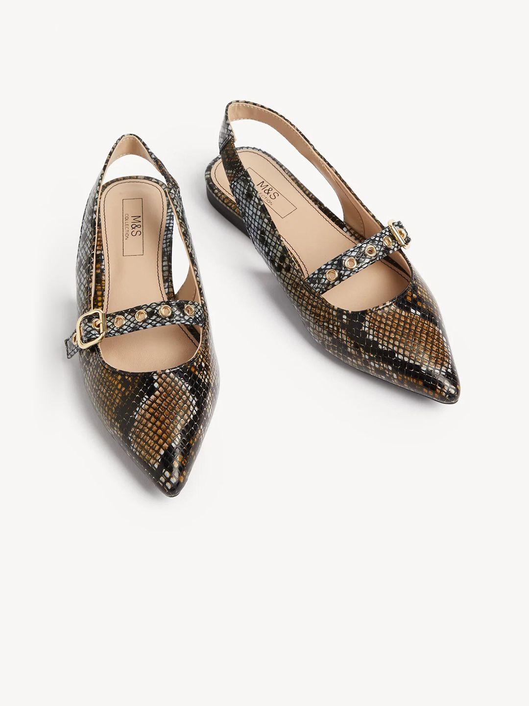 marks & spencer women printed mules with buckles