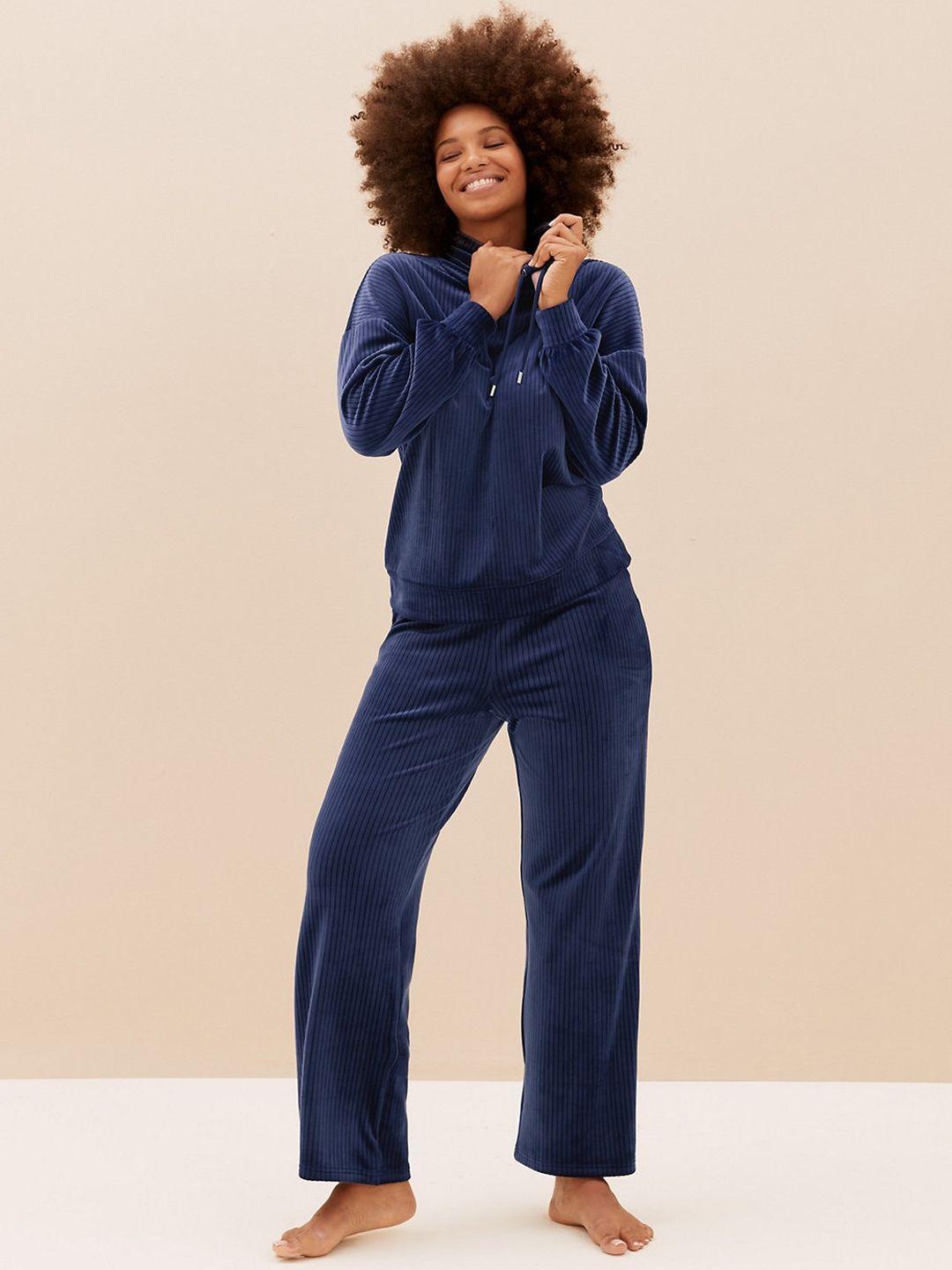 marks & spencer women ribbed straight lounge pants