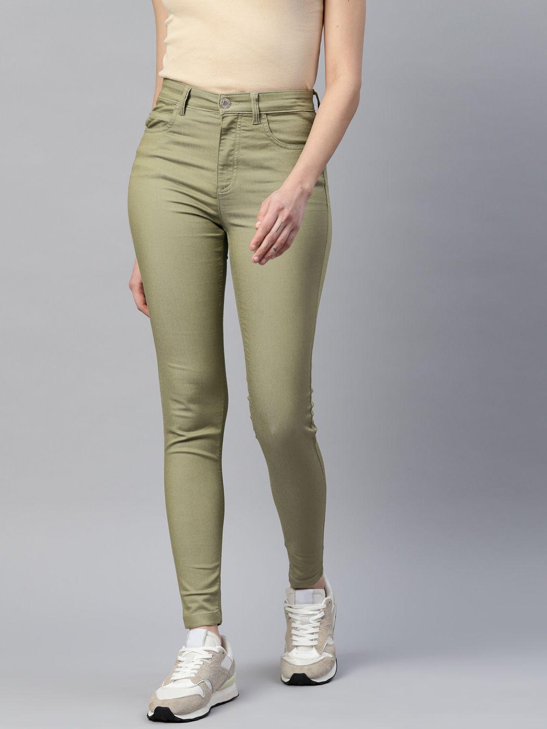 marks & spencer women skinny fit high-rise trousers