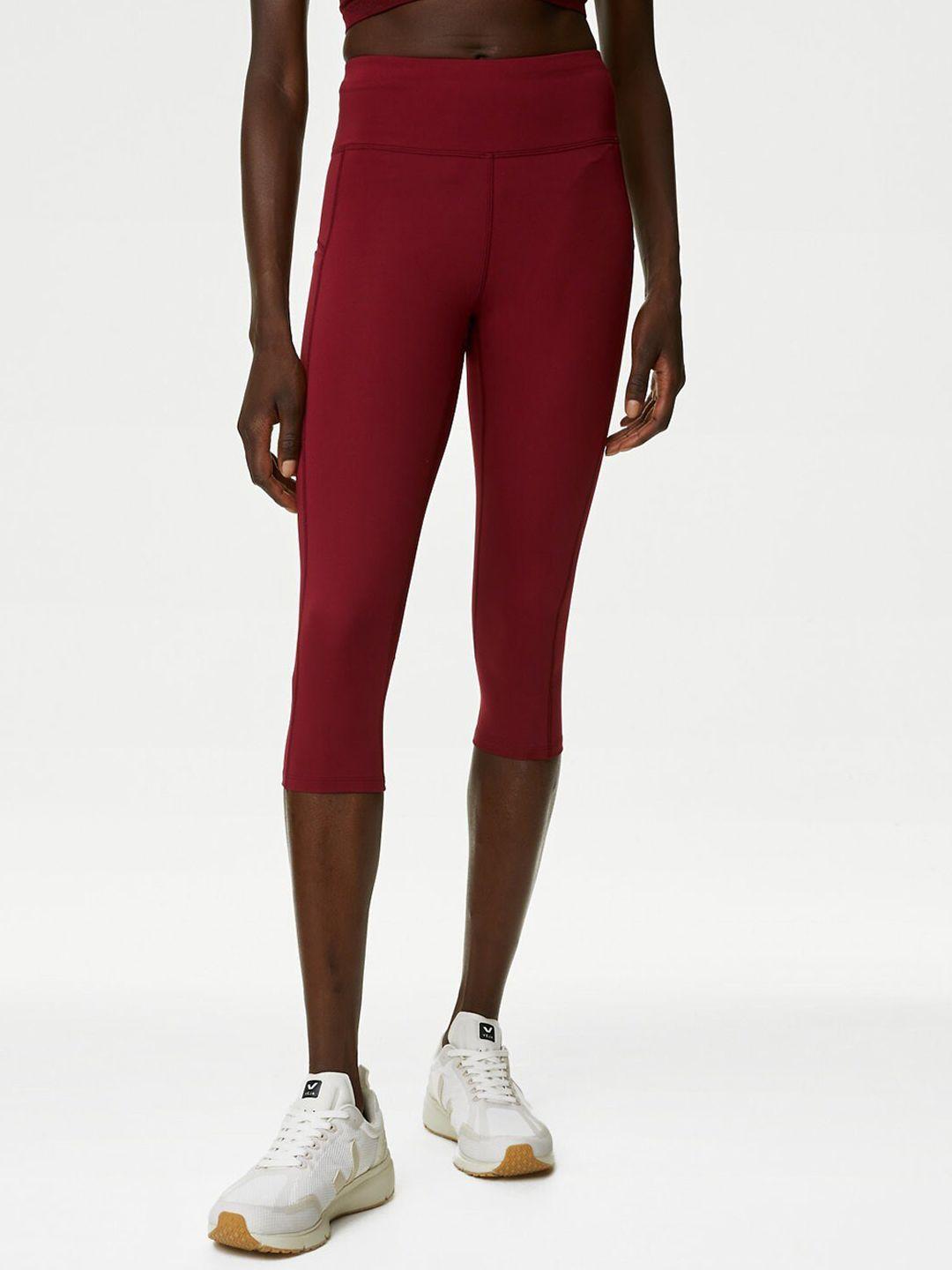 marks & spencer women slim-fit crop-length gym tights