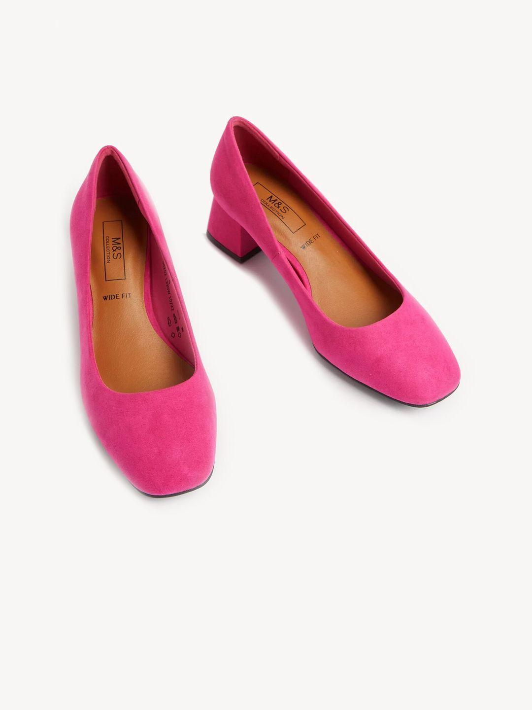 marks & spencer women solid block pumps