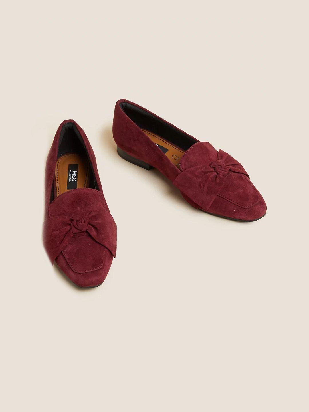 marks & spencer women suede bow loafers