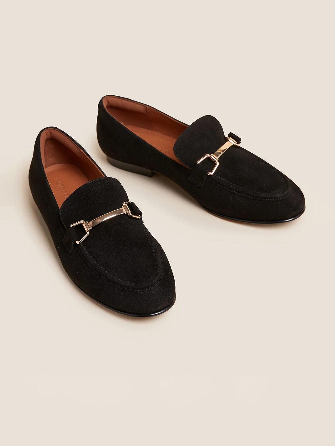 marks & spencer women woven design suede loafers