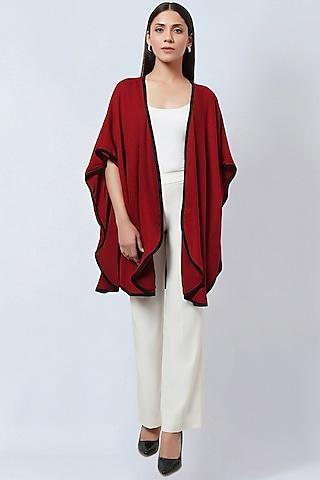 maroon cashmere cape