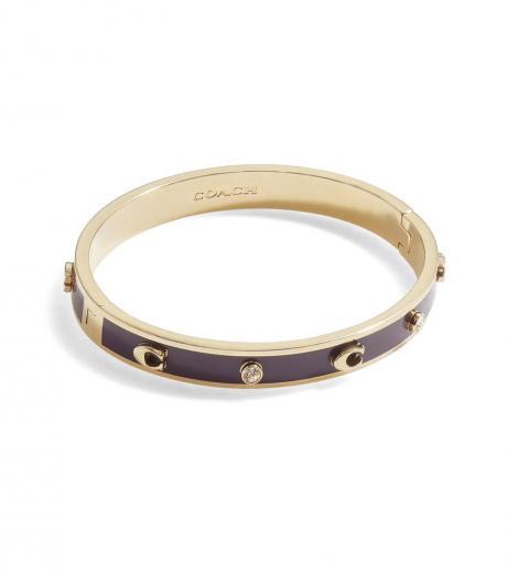 maroon golden signature bangle bracelet