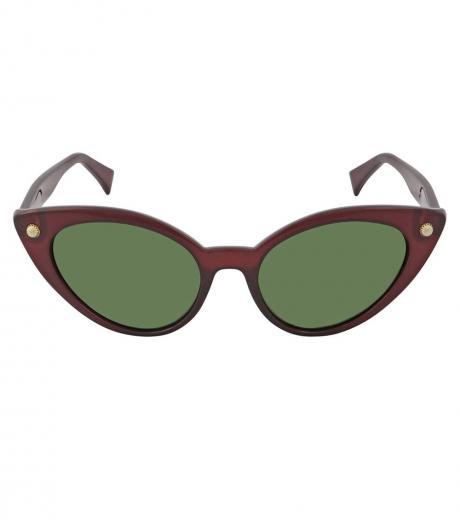 maroon green cat eye sunglasses