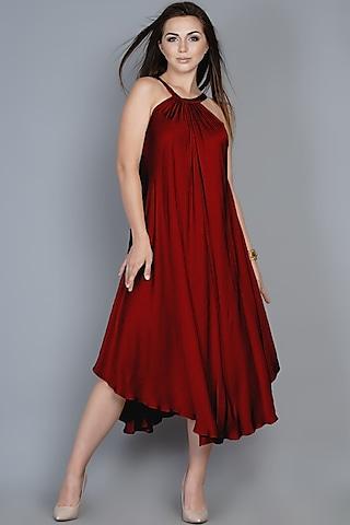 maroon modal dress