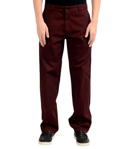 maroon stretch casual pants