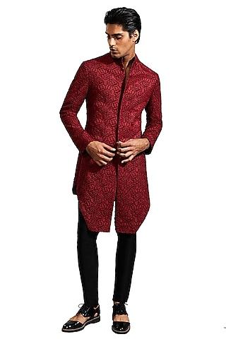 maroon suiting knitted jacket