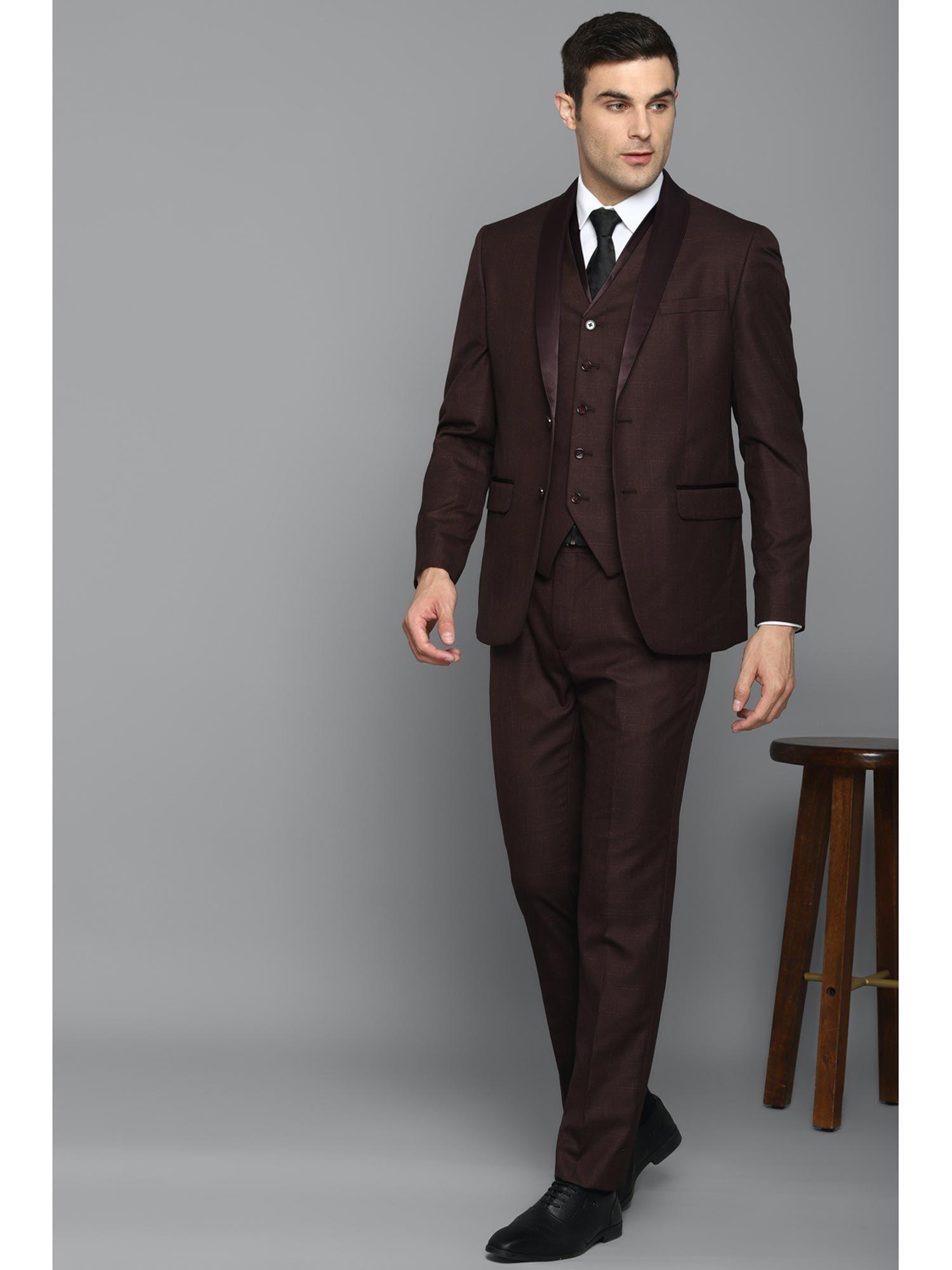 maroon three piece suit (set of 3)