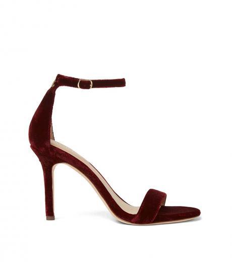 maroon allie velvet heels