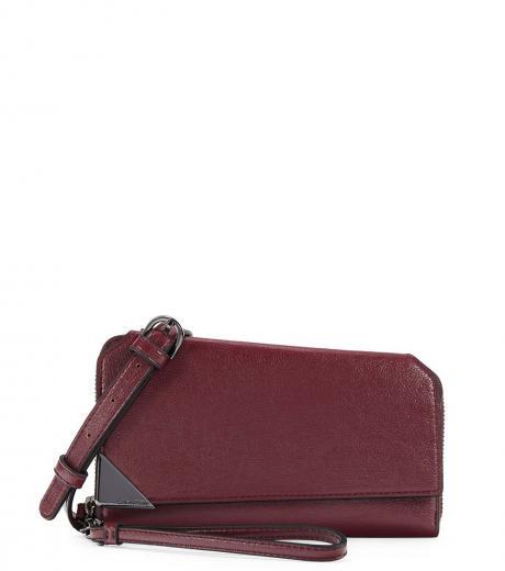 maroon basalt asymmetric small crossbody bag