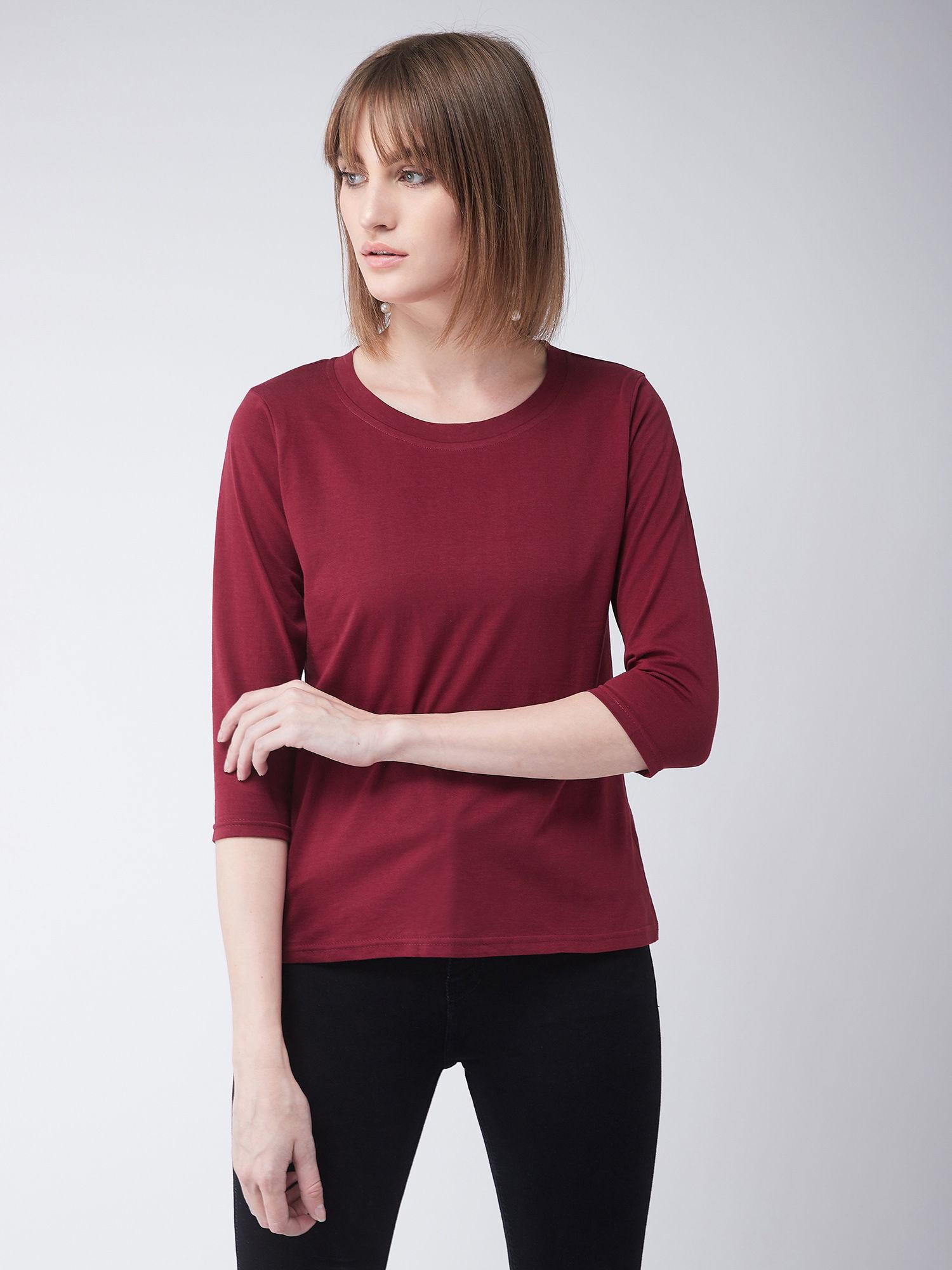 maroon casual basic t-shirt