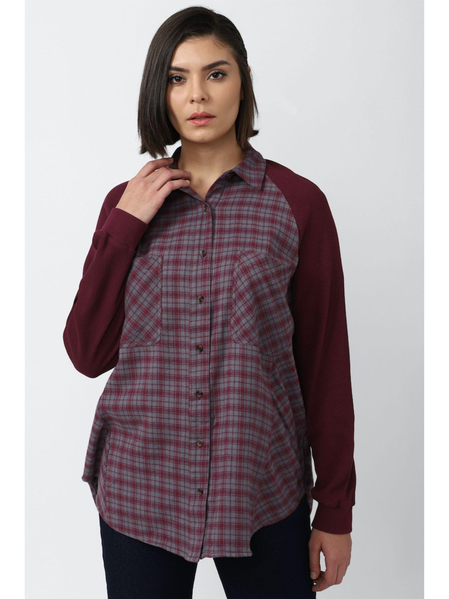 maroon check shirts