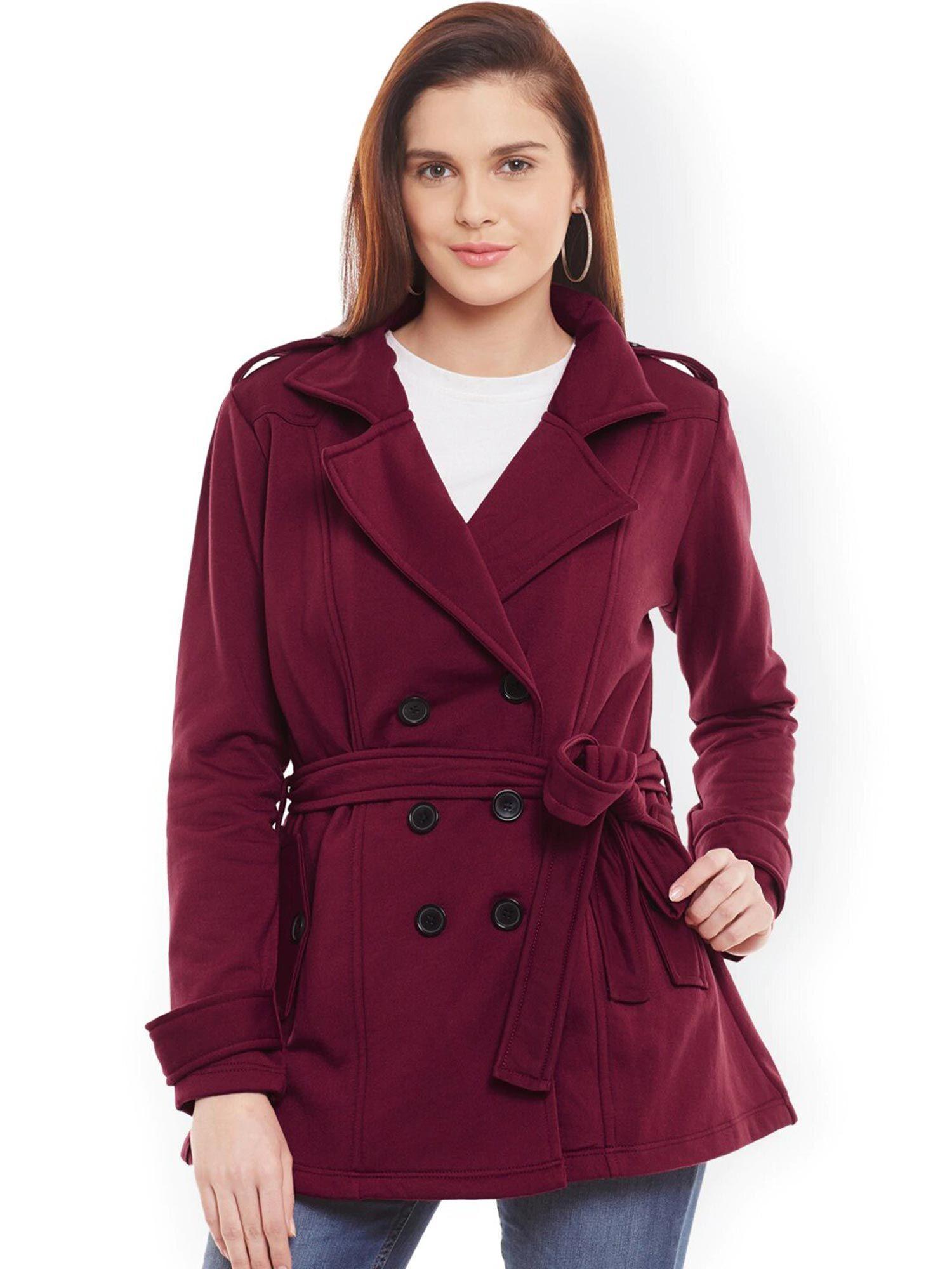 maroon coat