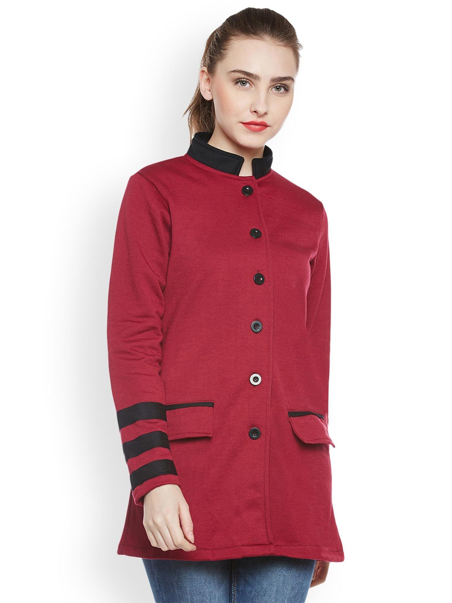 maroon coat