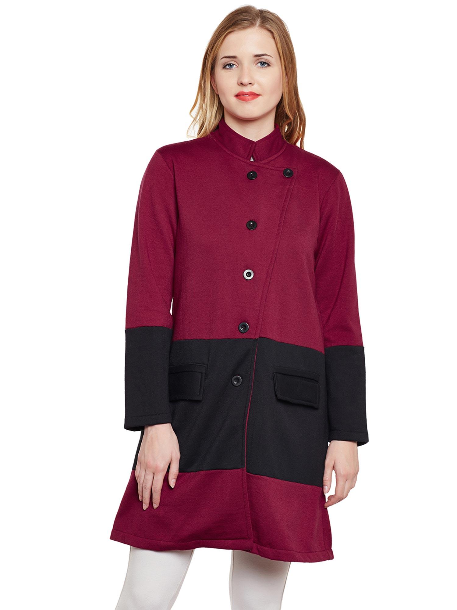 maroon coat