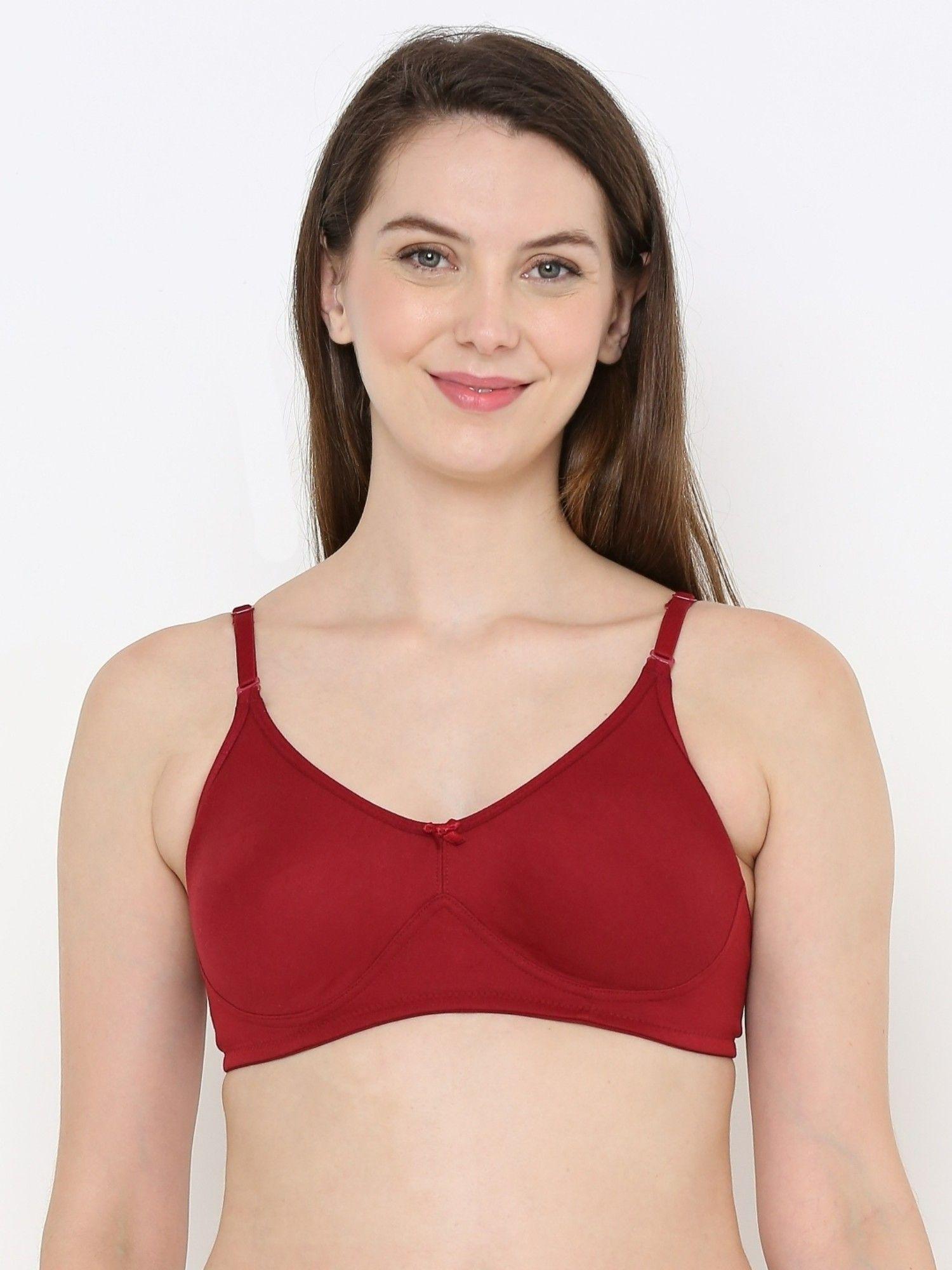 maroon color non-wired & non padded with full coverage bra