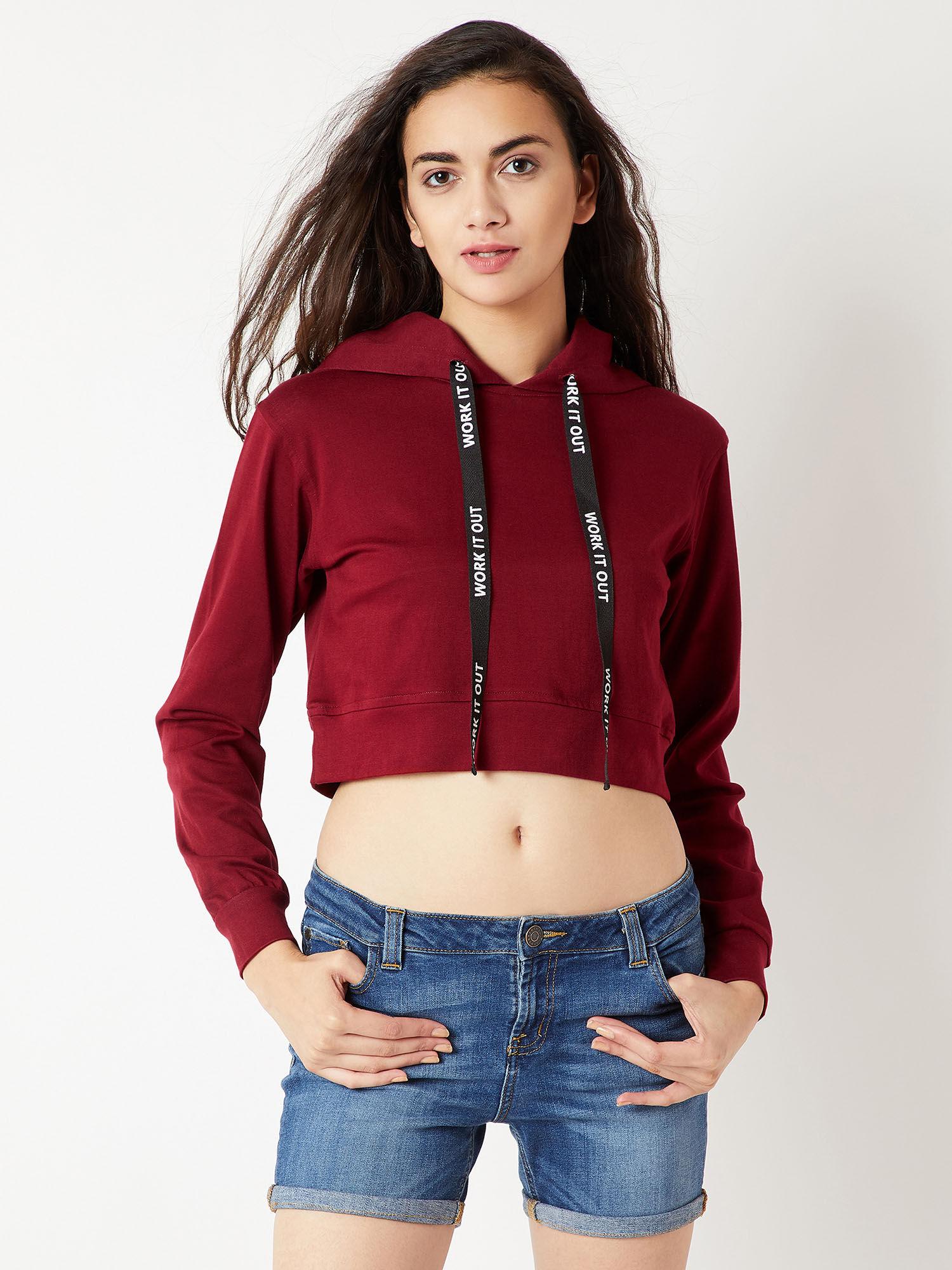 maroon crop sweatshirt