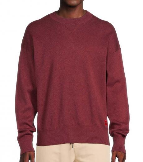 maroon dropped shoulder sweater