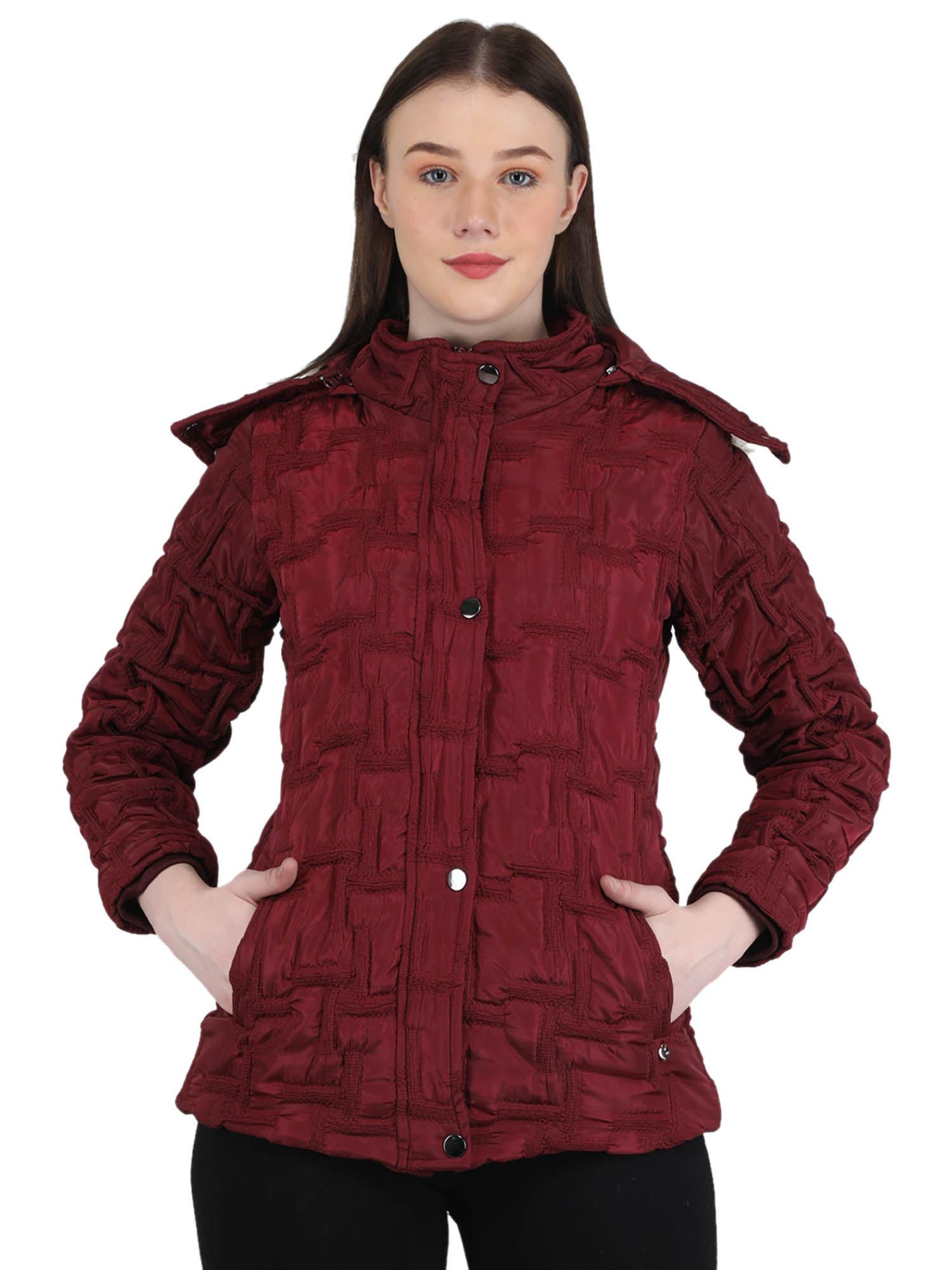 maroon embroidered jackets and coats