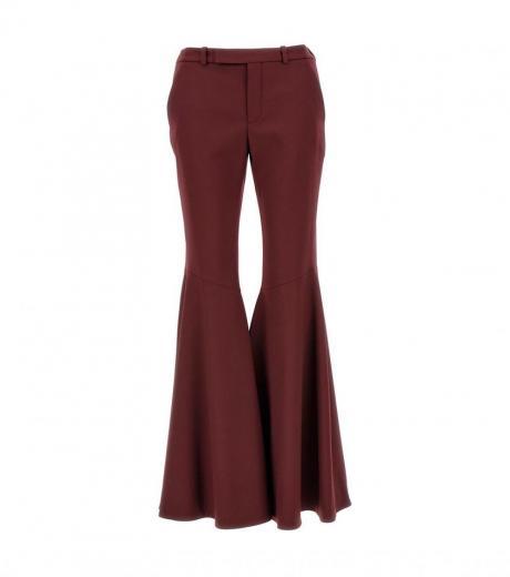 maroon flared leg pants