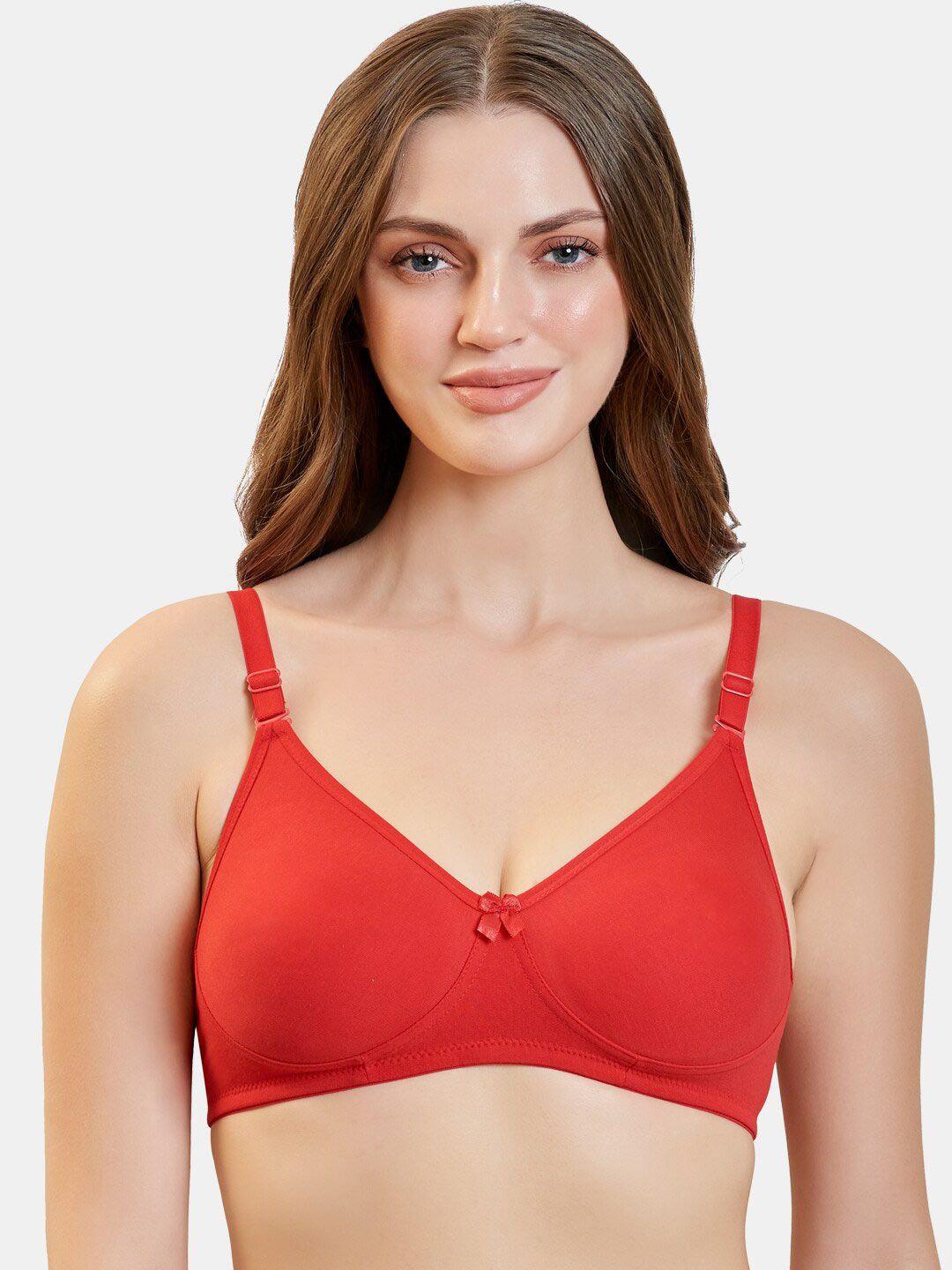 maroon full coverage all day comfort seamless cotton t-shirt bra