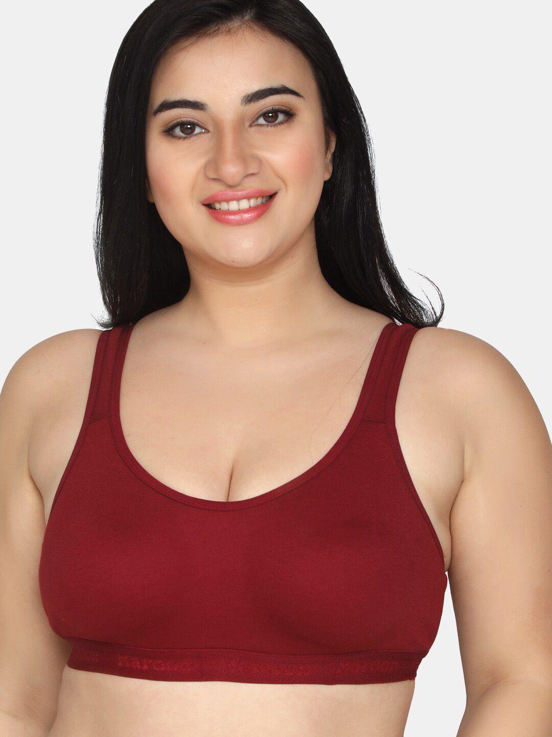 maroon full coverage sports bra