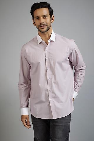 maroon giza cotton printed shirt