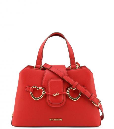 maroon golden clamp medium satchel