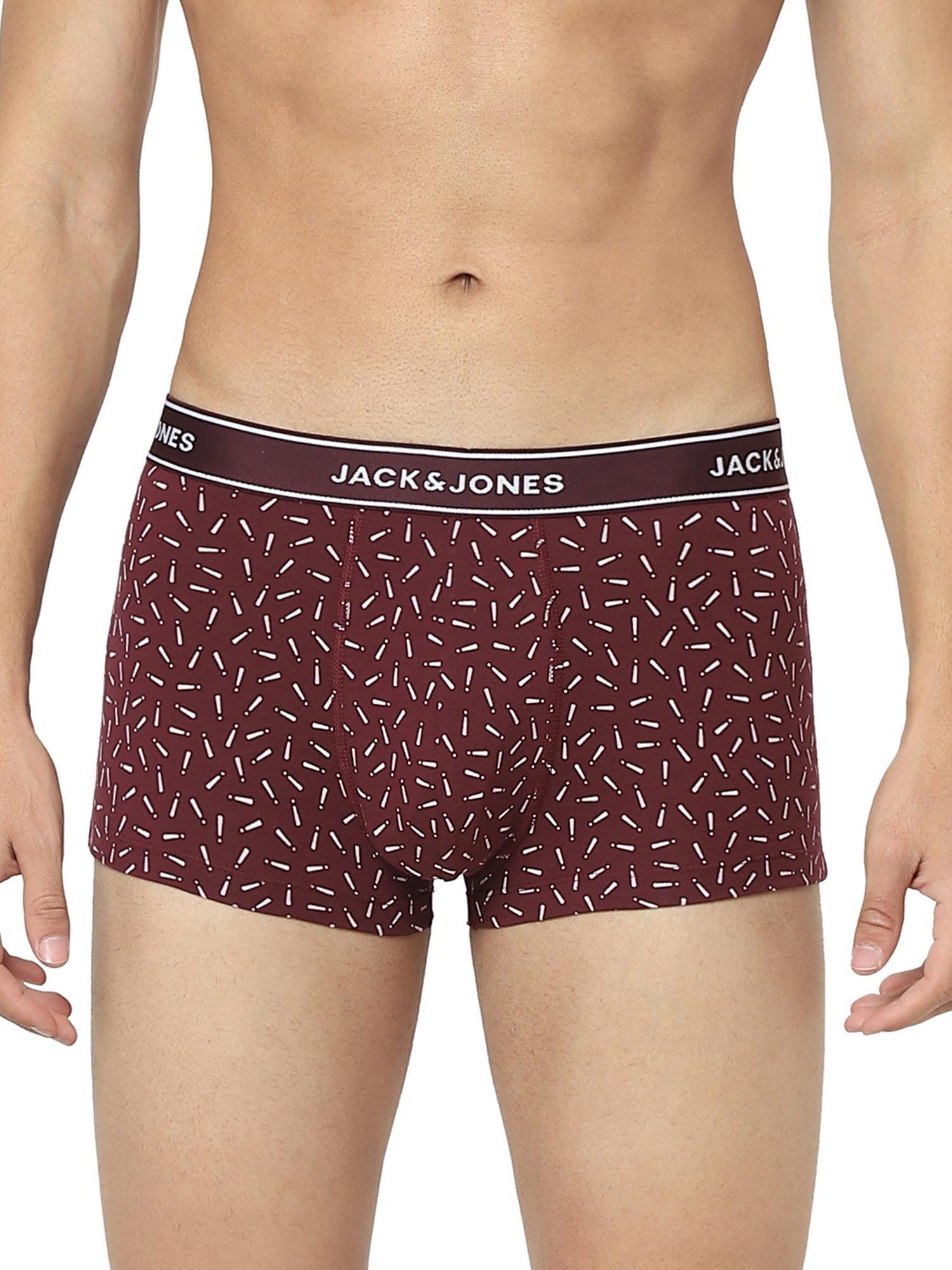 maroon graphic print trunks