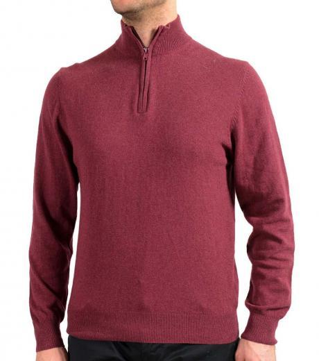 maroon half zip pullover sweater