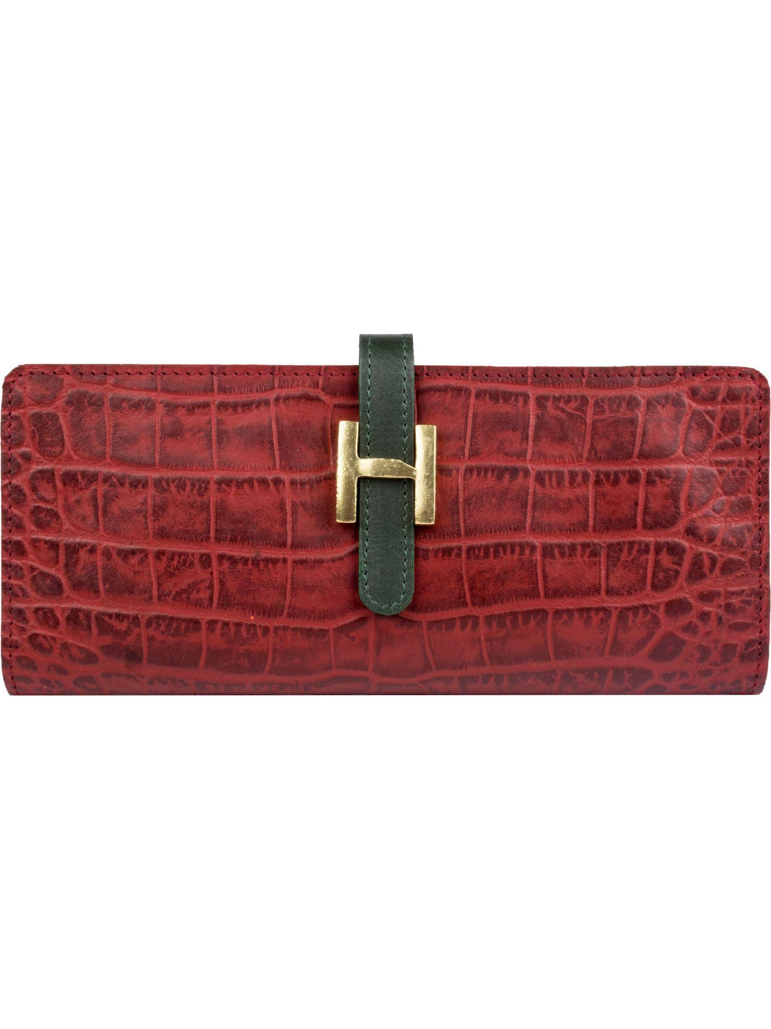 maroon harper croco red wallet